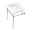 Fauceture KVPB25227W4PN 25-Inch Console Sink with Brass Legs (4-Inch, 3 Hole), White/Polished Nickel KVPB25227W4PN - alternate 1